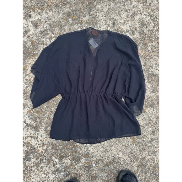 NWT Tory Burch Womens Margarete Sheer Blouse Top sz 0 - Picture 4 of 4